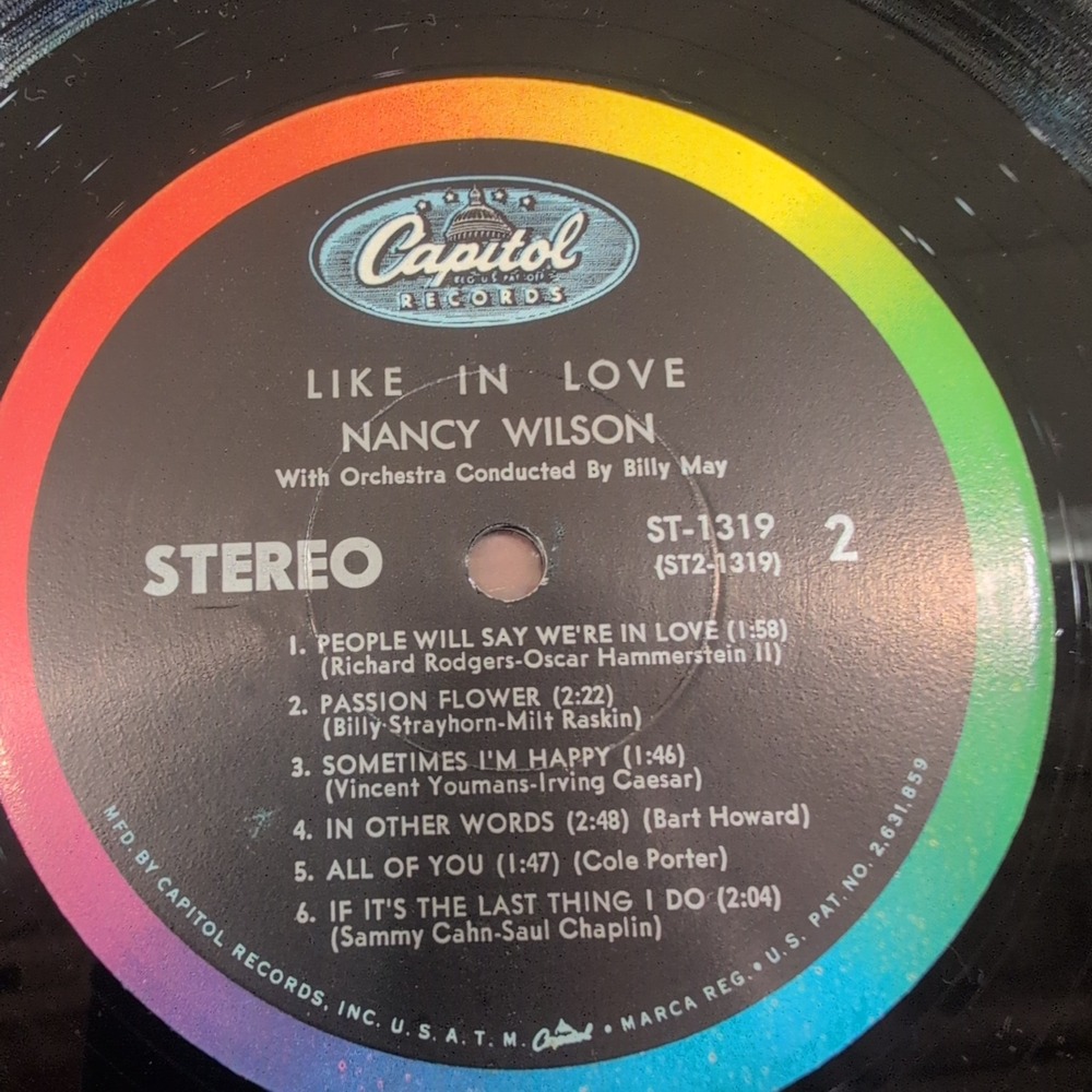 Nancy Wilson Like in Love Vinyl LP Capitol ST-1319 Billy May Orchestra 1960 - Picture 6 of 6